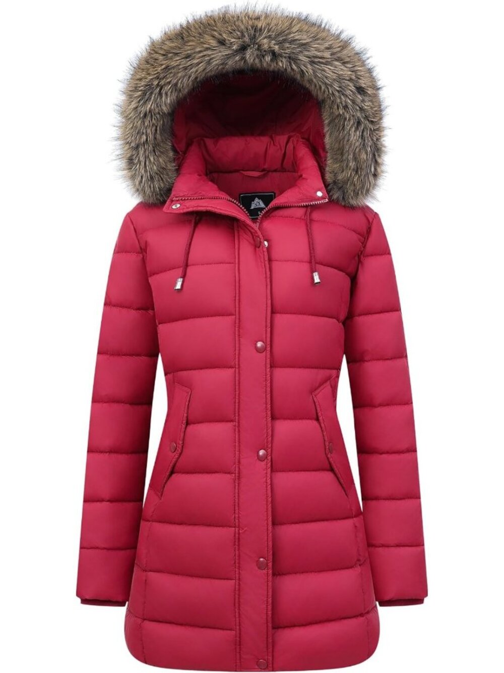 Cozy Women's Winter Puffer Coat - Thick Down Jacket, Waterproof, Faux Fur Hood